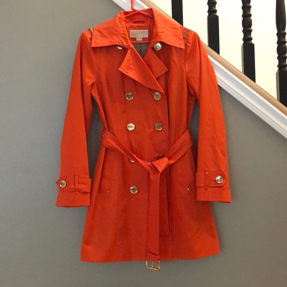 Orange Michael Kors Trench Coat